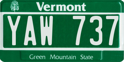 VT license plate YAW737