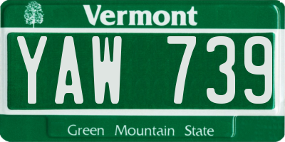 VT license plate YAW739