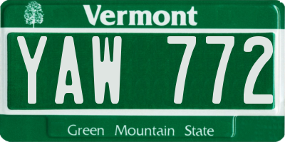 VT license plate YAW772