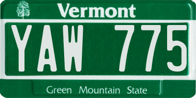 VT license plate YAW775