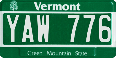 VT license plate YAW776