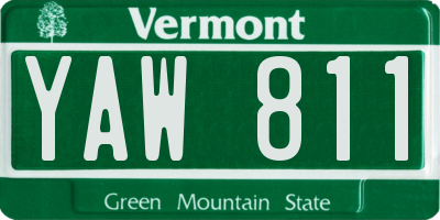 VT license plate YAW811