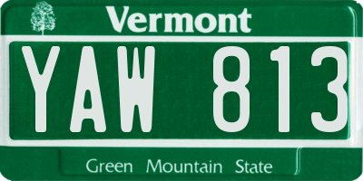 VT license plate YAW813