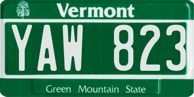 VT license plate YAW823
