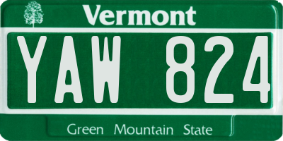 VT license plate YAW824
