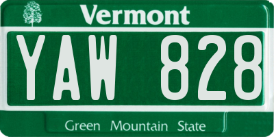 VT license plate YAW828