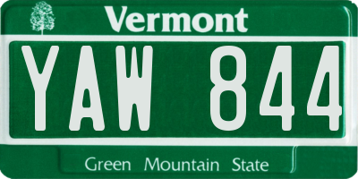 VT license plate YAW844