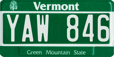 VT license plate YAW846