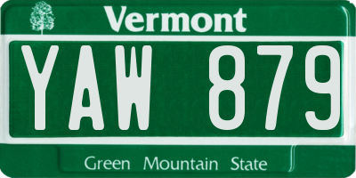 VT license plate YAW879