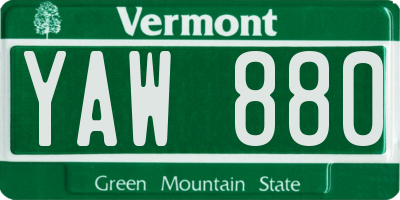 VT license plate YAW880