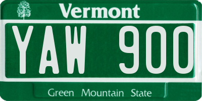 VT license plate YAW900