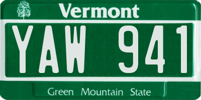VT license plate YAW941