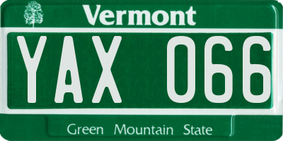 VT license plate YAX066