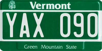 VT license plate YAX090
