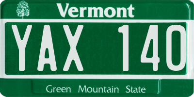 VT license plate YAX140