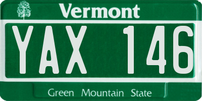 VT license plate YAX146