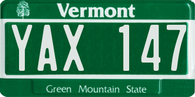 VT license plate YAX147
