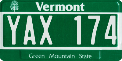 VT license plate YAX174