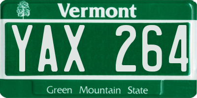 VT license plate YAX264