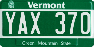 VT license plate YAX370
