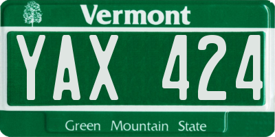 VT license plate YAX424