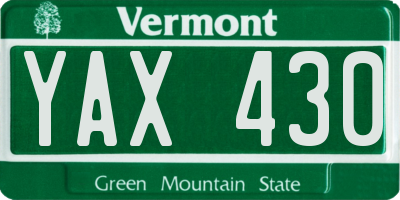 VT license plate YAX430