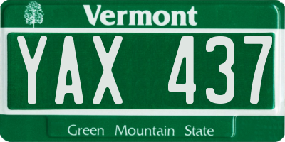 VT license plate YAX437
