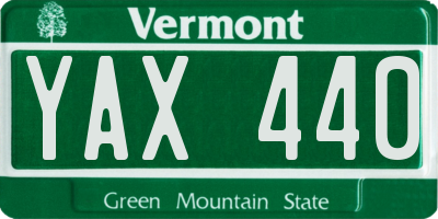VT license plate YAX440