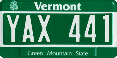 VT license plate YAX441