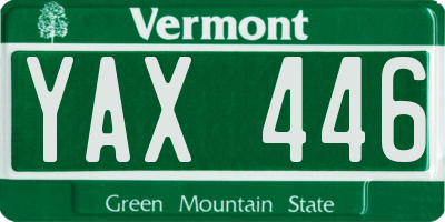 VT license plate YAX446