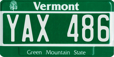 VT license plate YAX486
