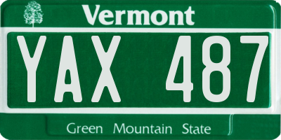 VT license plate YAX487