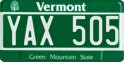 VT license plate YAX505