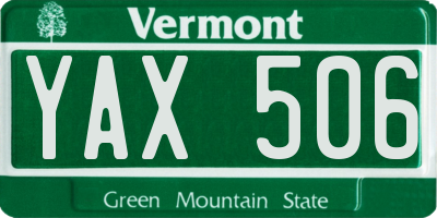 VT license plate YAX506