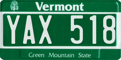 VT license plate YAX518
