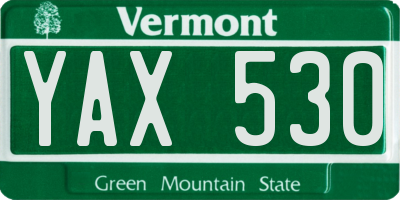 VT license plate YAX530