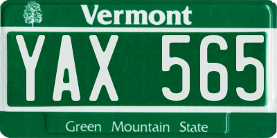 VT license plate YAX565