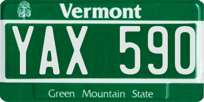 VT license plate YAX590