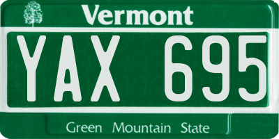 VT license plate YAX695