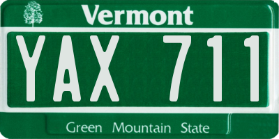 VT license plate YAX711