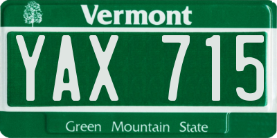 VT license plate YAX715