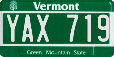 VT license plate YAX719