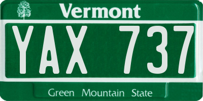 VT license plate YAX737