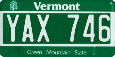 VT license plate YAX746