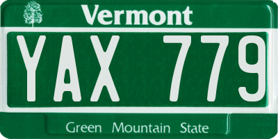 VT license plate YAX779