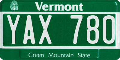 VT license plate YAX780