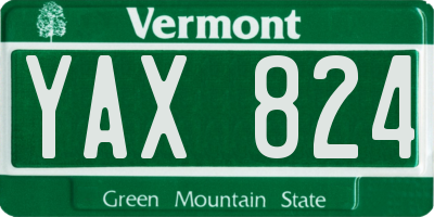 VT license plate YAX824