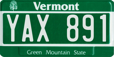 VT license plate YAX891