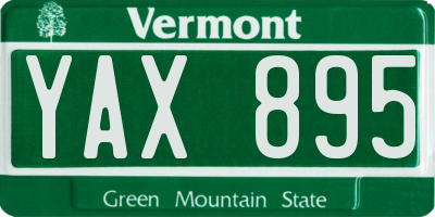 VT license plate YAX895