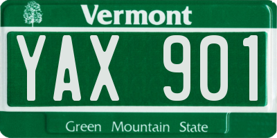 VT license plate YAX901